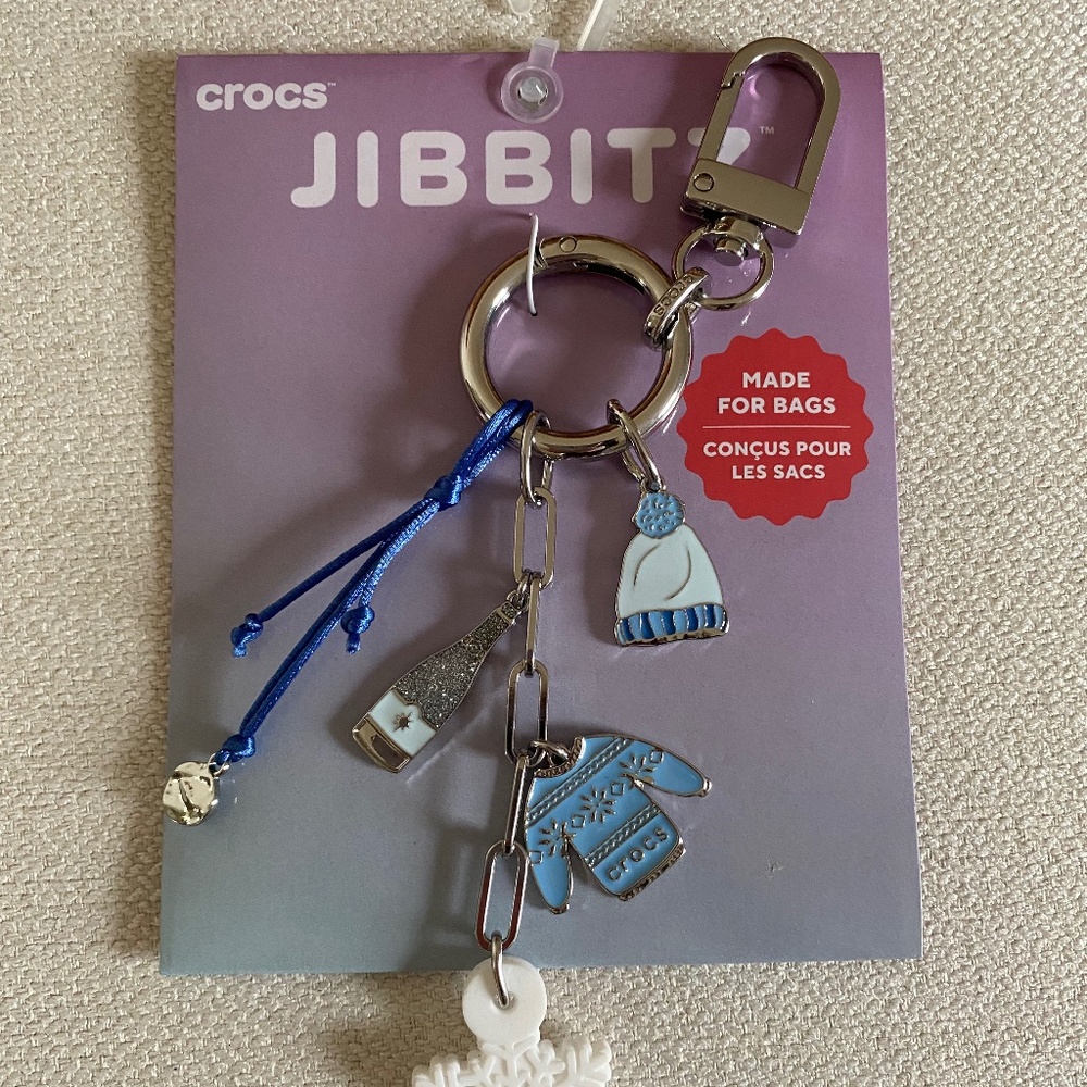 NWT - CROCS Jibbitz bag decor, Color: silver, blue, white
